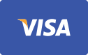 Visa logo prominently displayed on a blue background, symbolizing secure and convenient payment solutions.